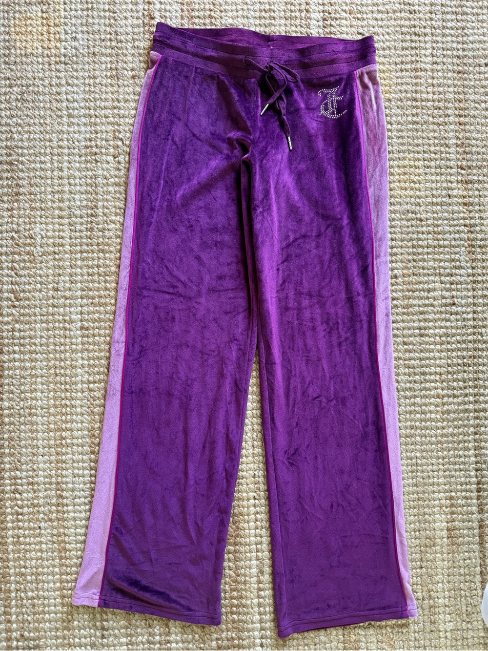 Juicy Couture Y2K Purple Velour Tuxedo Wide Leg Pants Small